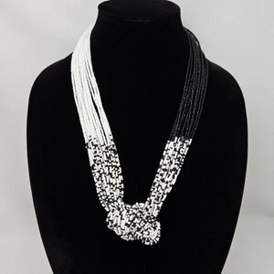 Bocar Beaded Black/White Necklace #905